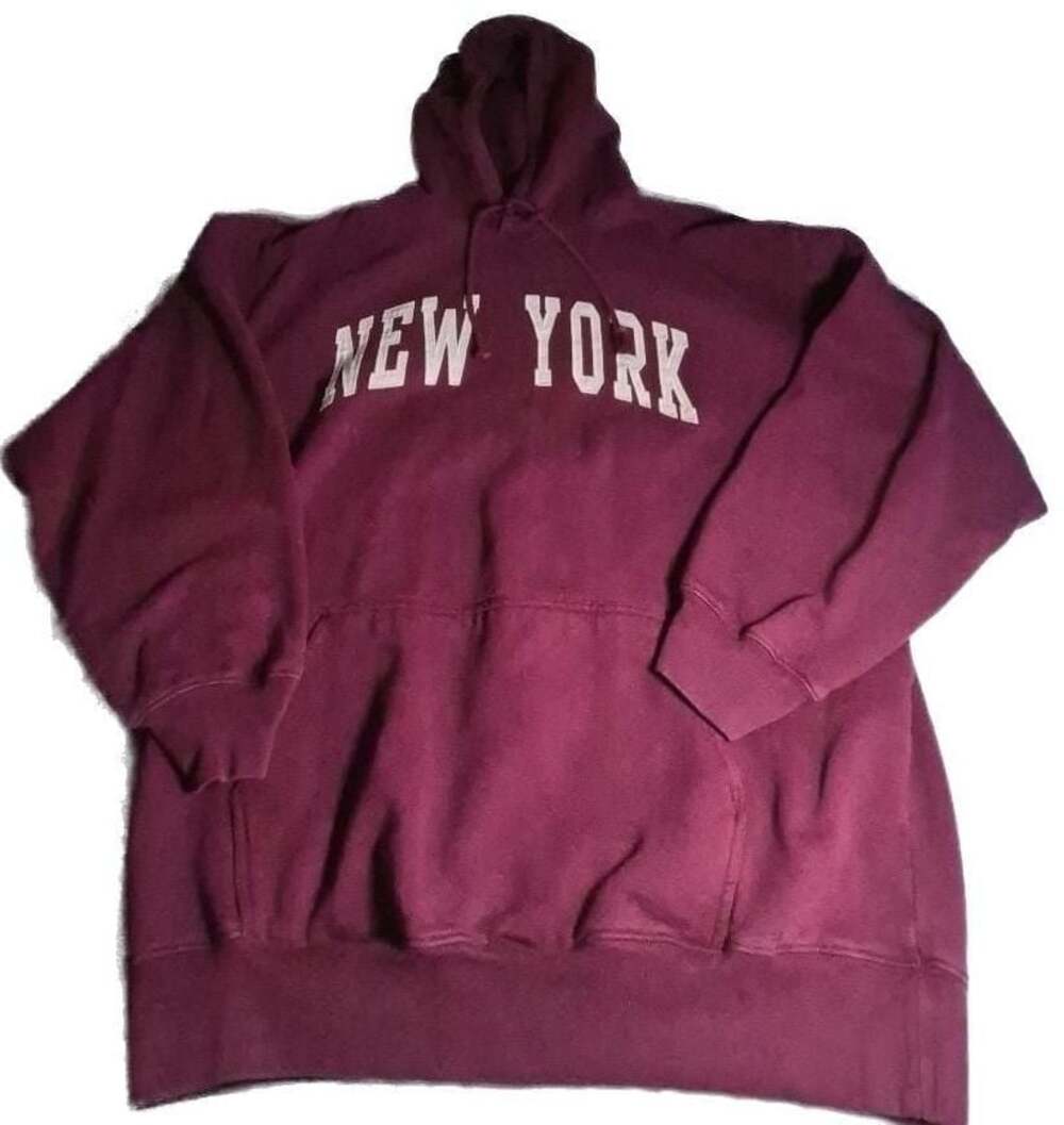 Brandy Melville Christy New York Oversized Maroon Hoodie